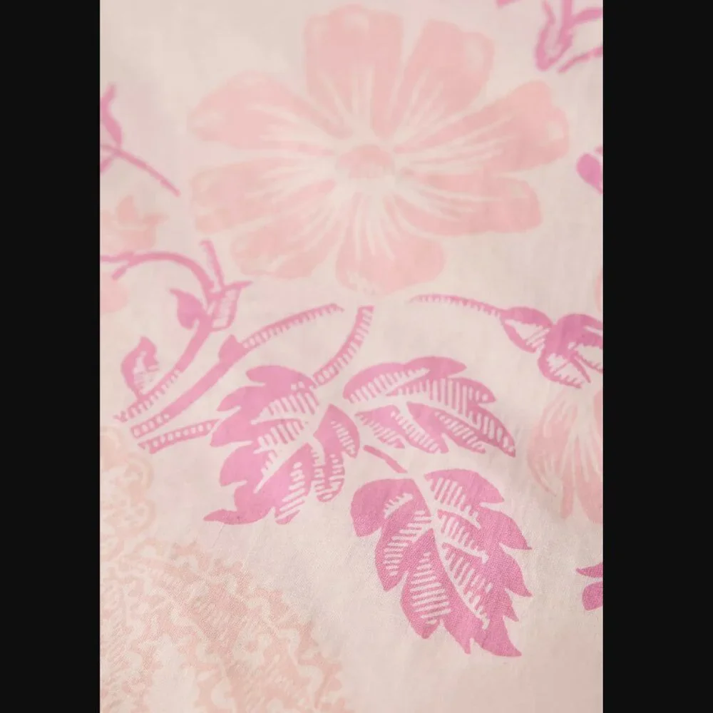 UO Juliette Rose Milk 80% Cotton Floral Bow Toile Duvet Cover Set Twin/Twin XL